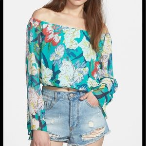 NWT ASTR the Label Floral Off Shoulder Top, XS